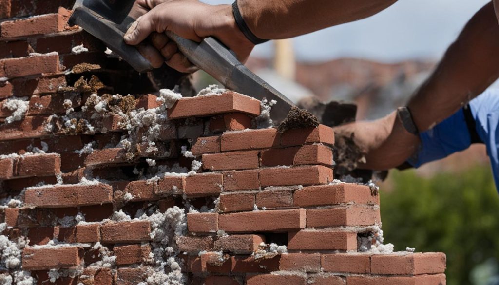 Schoorsteen stucwerk renovatie